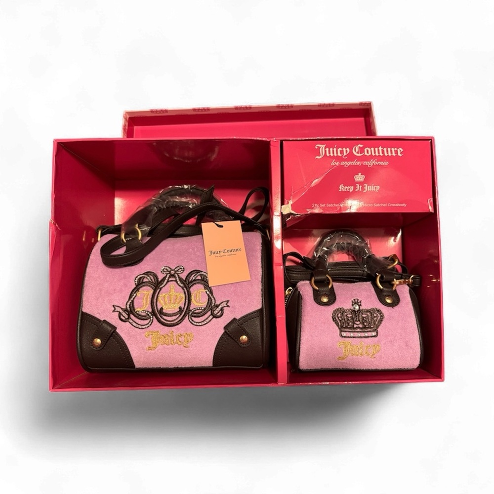 Juicy Couture Pink and Brown Handbag Duo
